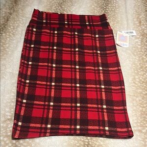 LuLaRoe Red and Black Pencil Skirt Knee-Length